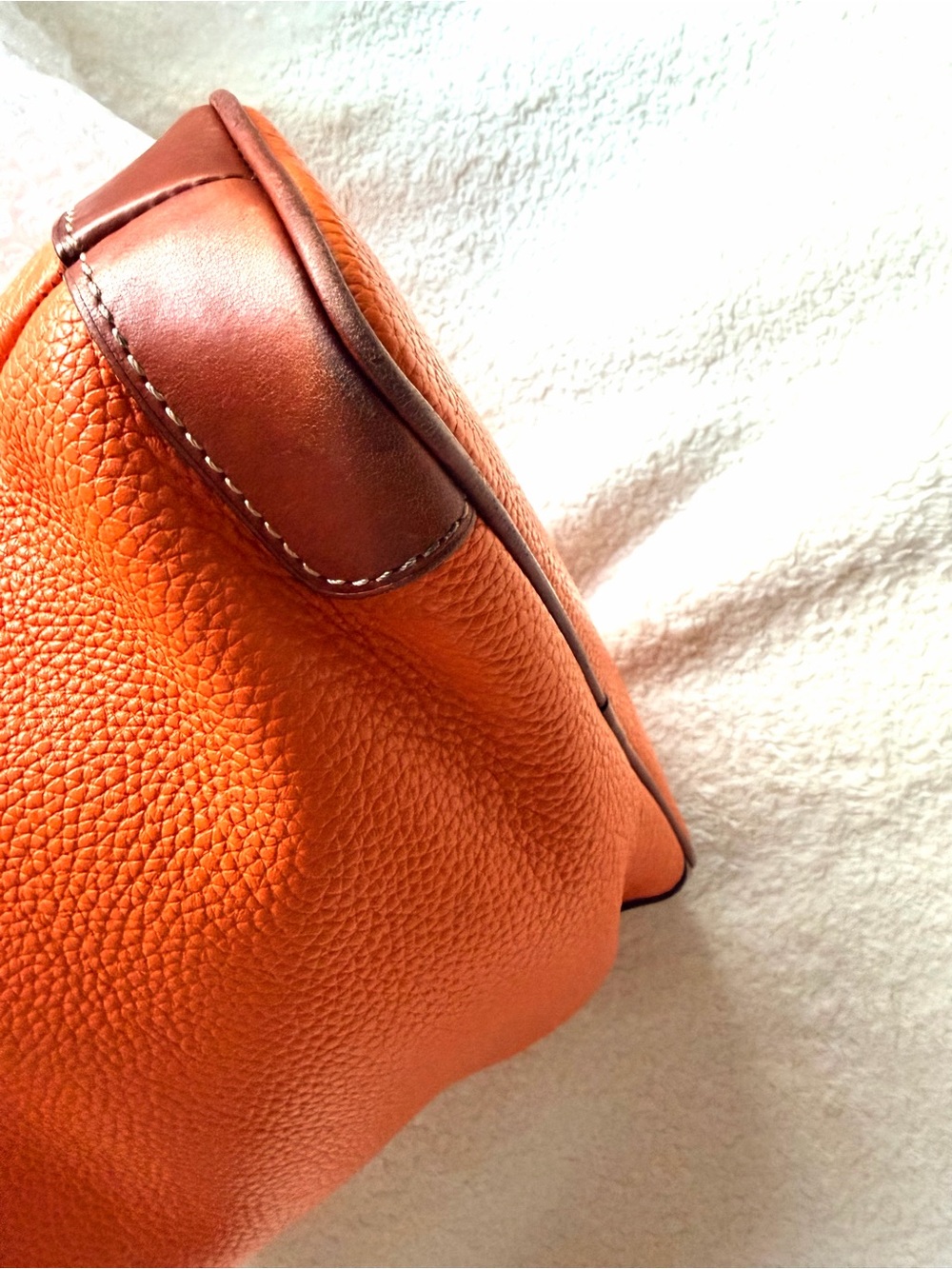 Dooney & Bourke Orange Pebbled Leather Convertible Shoulder/Crossbody Bag - Picture 7 of 16